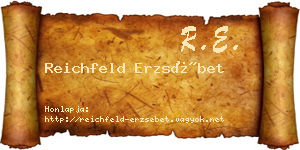 Reichfeld Erzsébet névjegykártya
